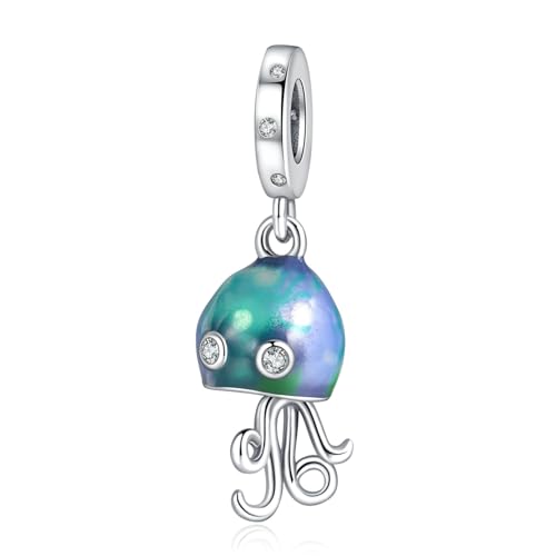 10 Pack Silver Bead Charms for Bracelets and Necklaces Pendant Dangle Beads Jewelry Gifts for Women Charm Set - color: Ocean