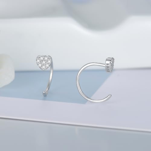 925 Sterling Silver Moissanite Huggie Half Hoop Earrings for Women - style: style 7