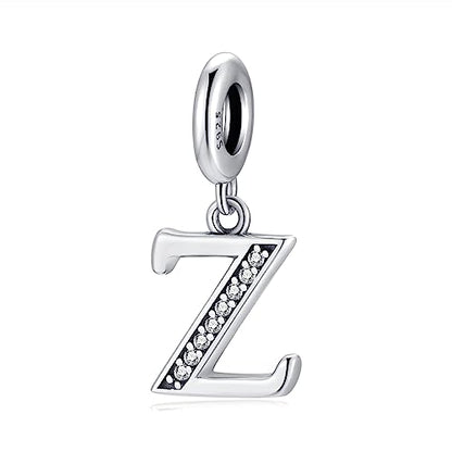 BETTY&SARAH 925 Sterling Silver Letter Charms for Bracelets and Necklace Alphabet Initial Pendant Jewelry Gift for Women - color: Pendant Z