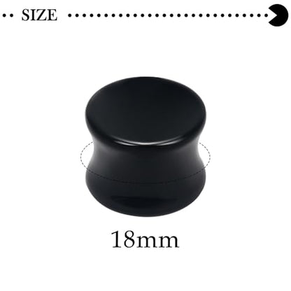 6G-30mm Solid Acrylic Black Gauges for Ear lightweight Tunnels Double Flared Saddle Ear Plugs Tunnels Earrings for Women Men - color: 18mm = 11/16 inch