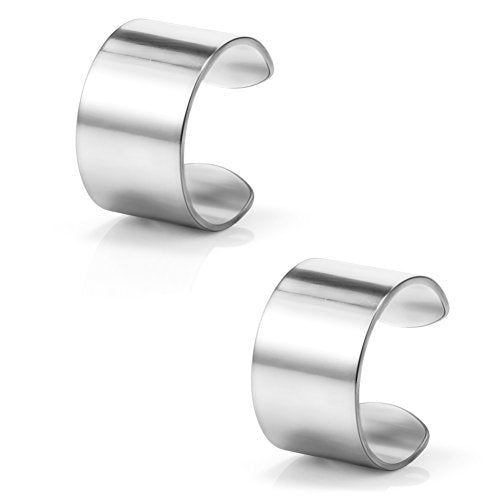 Stainless Steel Ear Cuff Non piercing Fake Clip-on Cartilage Earring Set Women Men 6pcs - color: 6PCS - Silver