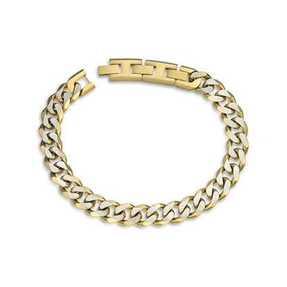 Reeds Two-Tone Stainless Steel 11mm Curb Chain Bracelet