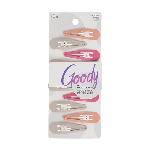 Goody Snap & Go Metal Contour Clips, 10 Count, Warm Tones, Snap Clips, Suitable for All Hair Types, Pain-Free Hair Accessories for Women, Men, and Kids, All Day Comfort - color: Warm Tones, size: 10 Count (Pack of 1)