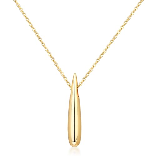 EVEYE S925 Sterling Silver Necklace For Women, Teardrop Pendant Necklaces, Pear Pendant Necklace Jewelry Minimalist style Gift - color: Gold