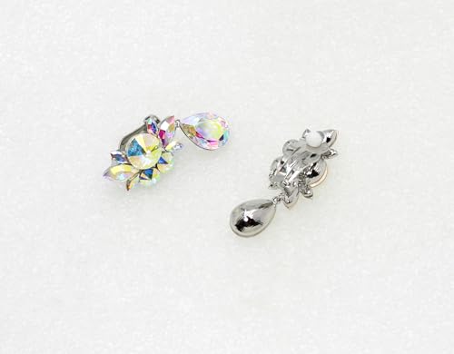 Faship Statement Dangling Floral Clip On Earrings For Women - color: AB