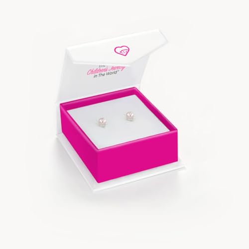 In Season Jewelry Pink Simulated Pearl Kids Earrings - 925 Sterling Silver Hypoallergenic Earrings for Girls with Safety Screw Backs - Safe & Comfortable for Toddlers, Kids & Little Girls, 3mm-5mm