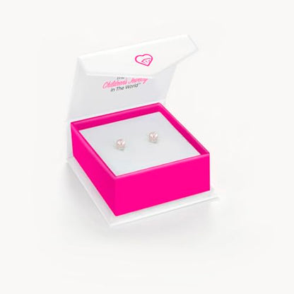 In Season Jewelry Pink Simulated Pearl Kids Earrings - 925 Sterling Silver Hypoallergenic Earrings for Girls with Safety Screw Backs - Safe & Comfortable for Toddlers, Kids & Little Girls, 3mm-5mm