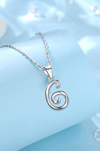 EUDORA Sterling Silver Initial Necklaces for Women, Classic 26 Letter Neckless Gifts for Girls, Sister, Mother Daughter, 18 inch Chain - style: G