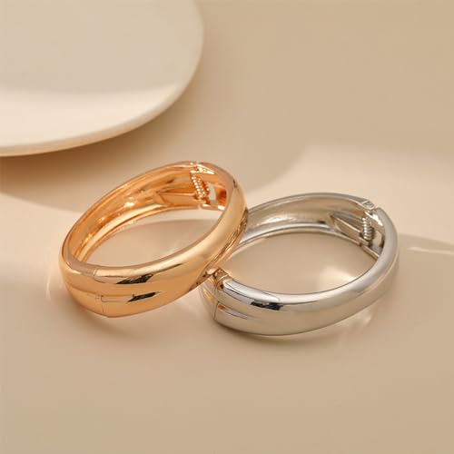 Grunge Minimalist Metal Wide Irregular Oval Bangle Cuff Bracelet Hammered Open Wrist Cuff Gothic Chunky Bangle Statement Bracelets for Women