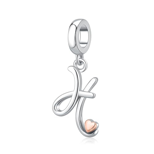 Letter Charms for Pandora Bracelets 925 Sterling Silver Alphabet Initial Charms Bead Jewelry Gift for Women - style: Initial H