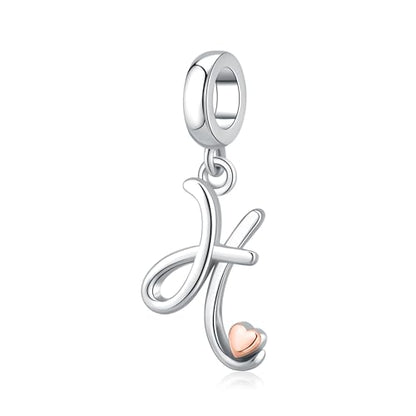 Letter Charms for Pandora Bracelets 925 Sterling Silver Alphabet Initial Charms Bead Jewelry Gift for Women - style: Initial H