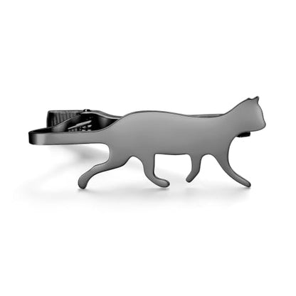 STJARNA Cat Tie Clip Stainless Steel Tie Bar Personalized Unique Gift for Men - style: Mysterious Black Cat Clip