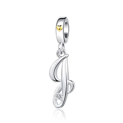 Silver Initial A-Z Letter Charm Compatible Pandora Charm Bracelets for Women Jewelry - style: J
