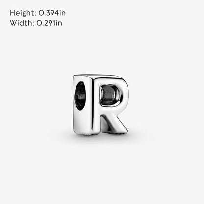 Pandora Alphabet Charm - Compatible Moments - Gift for Her - Made with Sterling Silver - with Gift Box - style: Letter R