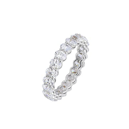 Amazon Essentials 14K Gold Plated Cubic Zirconia Stackable Statement Ring - color: Rhodium Plated, size: 6