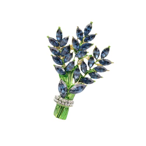 Lavender flower brooch crystal rhinestone tulip brooch elegant accessories jewelry women brooches and pins fashion jewelry wedding flowers lapel pin - color: Blue lavender flower