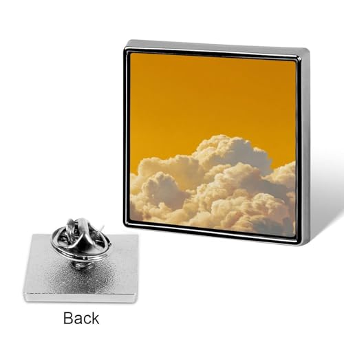 Yellow Sky Airbrush Minimalist Unisex Brooches & Pins Square Lightweight Lapel Badge Jewelry for Clothing Shawl Hat