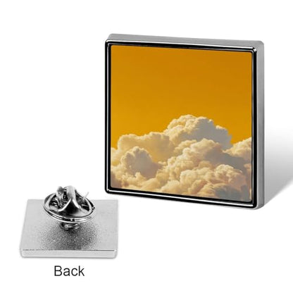 Yellow Sky Airbrush Minimalist Unisex Brooches & Pins Square Lightweight Lapel Badge Jewelry for Clothing Shawl Hat
