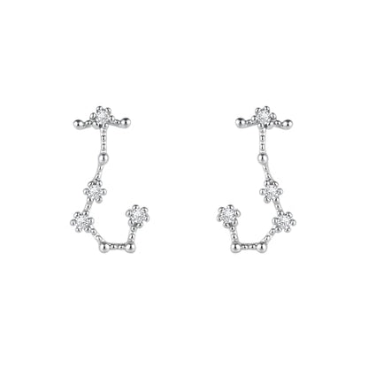 925 Sterling Silver CZ Horoscope Zodiac 12 Constellation Astrology Ear Crawler Post Earrings Gift for Mom Women Mothers Day/Valentines Day/Birthday/Christmas/Anniversary - style: Scorpio (Oct 23 - Nov 21)