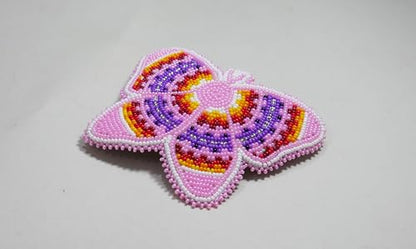 Beaded Hair Clips Native American Style Handmade Collection (Butterfly (Baby Pink)) - color: Butterfly (Baby Pink )