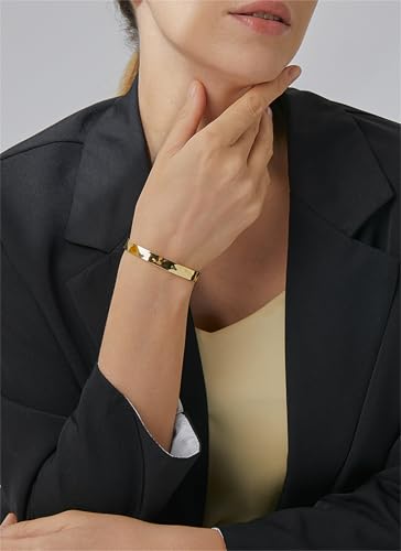 Gold Cuff Bracelets for Women Hammered Irregular Cuff Bracelet Chunky Adjustable Open Bangles Gold Textured Arm Cuff Fashion Jewelry Gifts