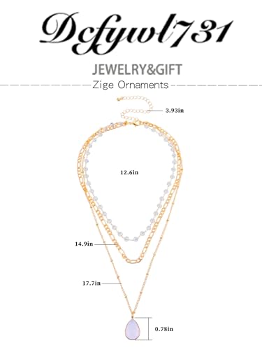 Dcfywl731 Layered Necklaces for Women Dainty Gold Necklace Stack Gold Long Necklaces Set Lariat Necklace Gold Jewelry Accessories