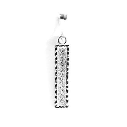 Personalized 1.0 Inch Solid.925 Sterling Silver Initial A-Z Charm - style: I