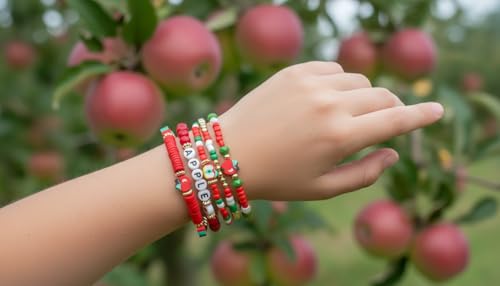 Twinfree Bohemian Cute Fruit Banana Cherry Strawberry Pineapple Mango Polymer Clay Beaded Stackable Stretch Bracelets - color: color 28