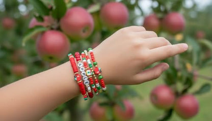 Twinfree Bohemian Cute Fruit Banana Cherry Strawberry Pineapple Mango Polymer Clay Beaded Stackable Stretch Bracelets - color: color 28