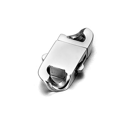 2 Sets Stainless Steel Spring Cuban Link Clasps for Chain Bracelet and Necklace Buckle Jewelry Making Supplies (13mm Wide, Mirror Steel) - size: 13mm Wide