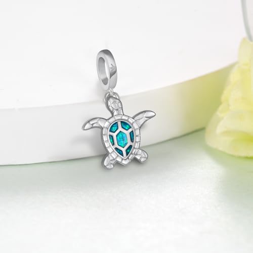 Cute Animals Charms 925 Sterling Silver Highland Cow/Dragon/Axolotl/Raccoon/Whale/Turtle/Cardinal/Hummingbird Charms for Bracelets for Women Cute Animal Charm Beads for Jewelry Making - style: Turtle Charm