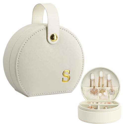 COLLECTIVE HOME Small Travel Jewelry Case for Women, Detachable Handle (s) | Portable Jewelry Box, Organizer for Rings, Earrings,Necklaces, Birthday, Christmas, Mother's Day Personalized Gifts for Women - color: s