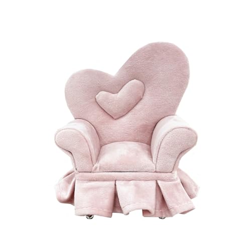 Openable Sofa Jewelry Box, Earrings Necklace Storage,Love Chair | Miniature Sofa Velvet Chair Design,Gift for Girls and Women - color: Heart-shaped chair
