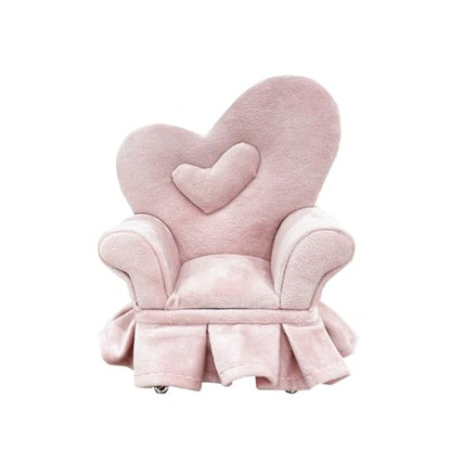 Openable Sofa Jewelry Box, Earrings Necklace Storage,Love Chair | Miniature Sofa Velvet Chair Design,Gift for Girls and Women - color: Heart-shaped chair