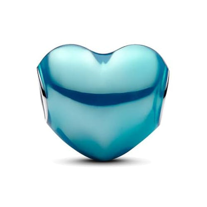 S925 Sterling Silver Enamel Colorful Heart Charm Fit Bracelets Necklaces | Black Pink Blue Green Red Enamel Heart Charms DIY Fashion Holiday Jewelry Gift Valentines Day & Anniversary for Women - color: Silver-1495