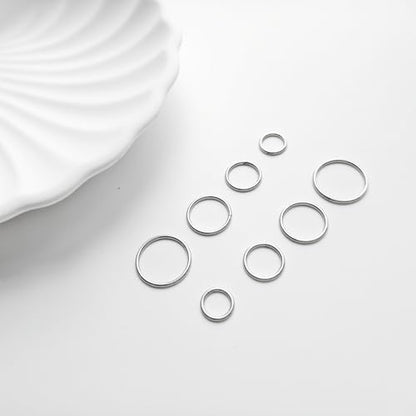 4/8Pcs 20G 18G 16G Nose Rings Hoops Surgical Steel | Nose Seamless Hinged Clicker Segment Septum Lip Rings Conch Tragus Cartilage Daith Rook Piercing Jewelry 6mm 8mm 10mm 12mm - color: Silver, size: 16G*(6/8/10/12mm)-8pcs