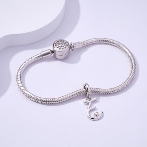 Letter Charms for Pandora Bracelets 925 Sterling Silver Alphabet Initial Charms Bead Jewelry Gift for Women - style: Initial E