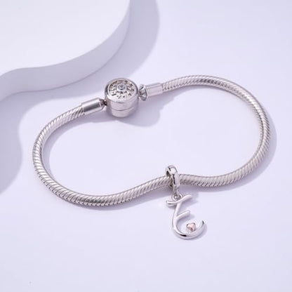 Letter Charms for Pandora Bracelets 925 Sterling Silver Alphabet Initial Charms Bead Jewelry Gift for Women - style: Initial E