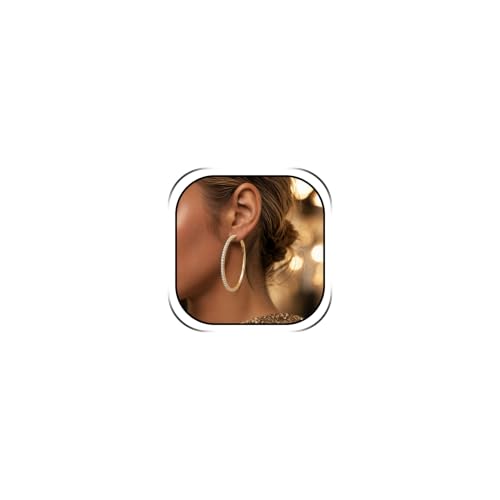 Big Chunky Gold Hoop Earrings for Women Beaded Large Statement Earrings Lightweight Fashion Jewelry Daily Wear Party Gift - color: F1:Gold 6.5cm