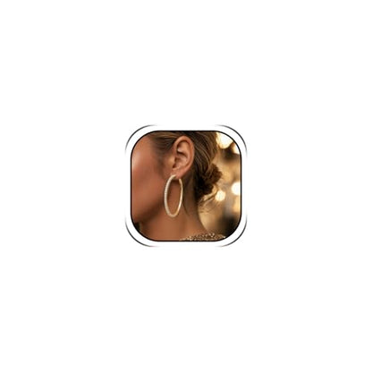 Big Chunky Gold Hoop Earrings for Women Beaded Large Statement Earrings Lightweight Fashion Jewelry Daily Wear Party Gift - color: F1:Gold 6.5cm