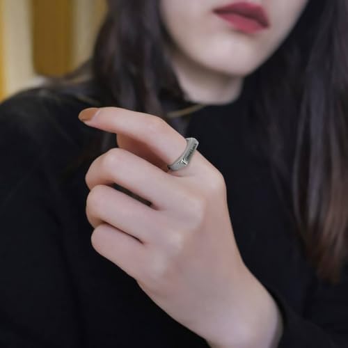 Stainless Steel Square Signet Rings for Men Women Gold/Silver Plain Pinky Thumb Ring, Gift for Dad Husband - color: Rectangle Silver-Custom