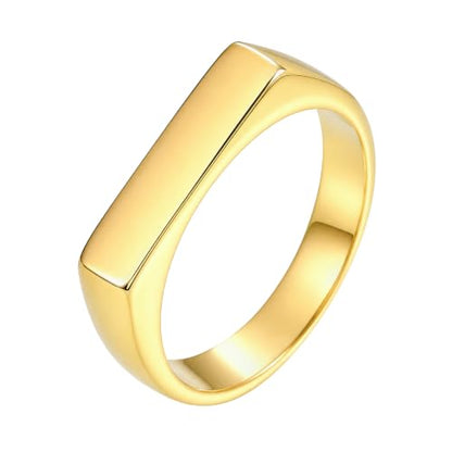 PCY Stainless Steel Gold Plated Men Women Band Ring - color: 4mm Gold CFX