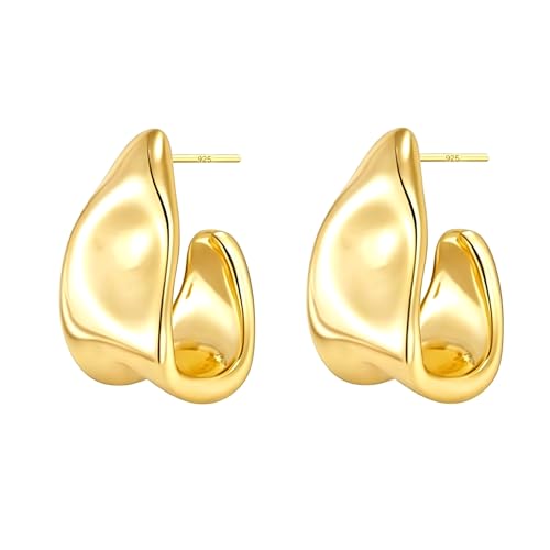 Mult-colors Cubic Zircon Hoop Earrings for Women Lightweight Hypoallergenic Jewelry for Sensitive Ears for Women Large Big Hoop Earrings DTE-GG60S - color: 14K Gold YE02GL