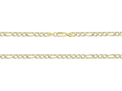 925 Sterling Silver Men's 2 Tone 5.9mm Diamond-Cut Figaro Chain Link Bracelet Made in Italy
