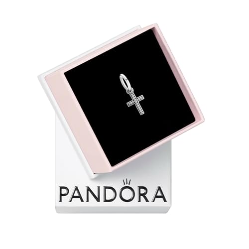 PANDORA Sparkling Cross Dangle Charm - Faith Symbol Design with Cubic Zirconia Stones - Hand-Finished - Jewelry for Her with Gift Box - Compatible with Moments & ME Charm Bracelets - Sterling Silver