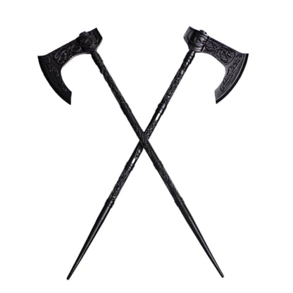 2PCS Retro Viking Axe Hair Sticks – Black Metal Hairpins for Women, Gothic Hair Accessories for Thick Hair, Halloween & Renaissance Festival (ZRTL21) - color: ZRTL21