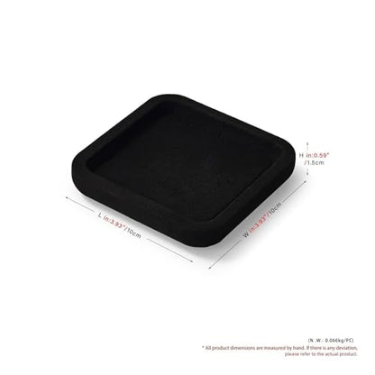 Microfiber Jewelry Trays Stackable Ring Earring Bracelet Necklace Bangle Watch Display Tray Drawer Organizer 3.93 * 3.93 * 0.59inch (Black - color: Black, size: 10*10cm Tray