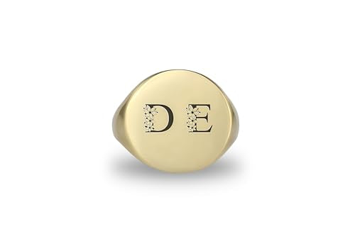 Personalized Initials Gold Signet Ring - Engraved Letters - Couples Ring - Bold Statement Jewelry