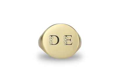 Personalized Initials Gold Signet Ring - Engraved Letters - Couples Ring - Bold Statement Jewelry