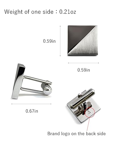 [TAVARAT] Cufflinks for Men cuff links mens Black Silver Light Gold Tps-166 - style: black silver (Tps-056)